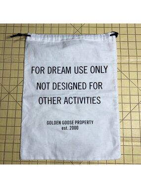 Golden Goose White Dust Bag With Drawstring Closure 17"x12" Made In Italy